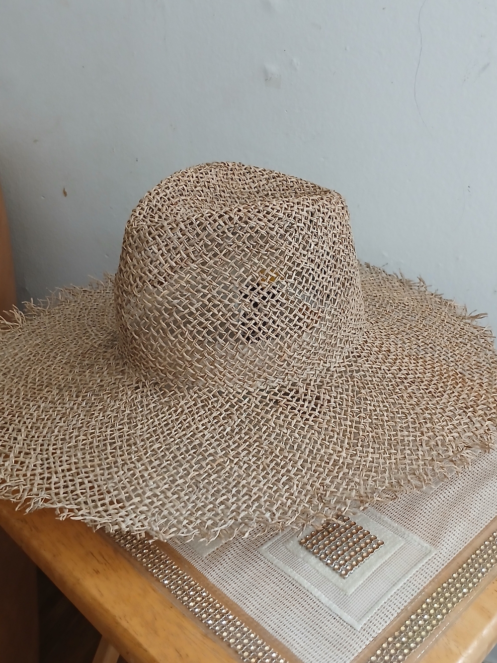 Lack Of Color Natural Straw Wide-Brim Hat Size M
